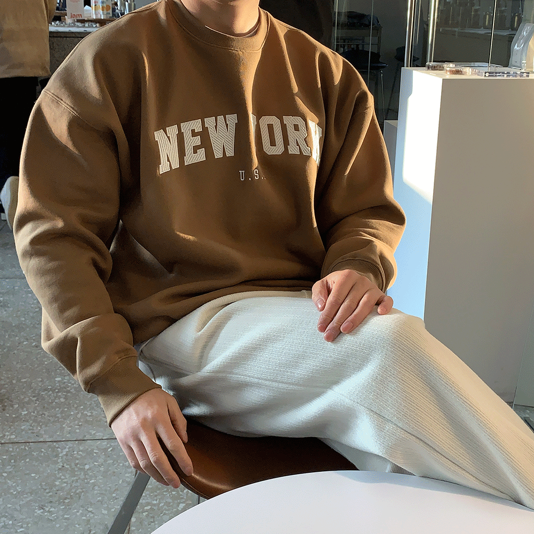 뉴욕 퀄리티 기모 맨투맨(4color)-USA코튼원단